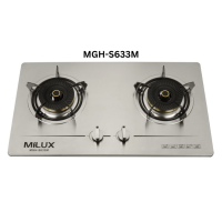 MILUX Stainless Steel Premium Built-in Hob Gas Cooker MGH-S633M | MGH-S634M Dapur Gas Cooktop with 128 mm Burner Size  3.7kW Flame Output
