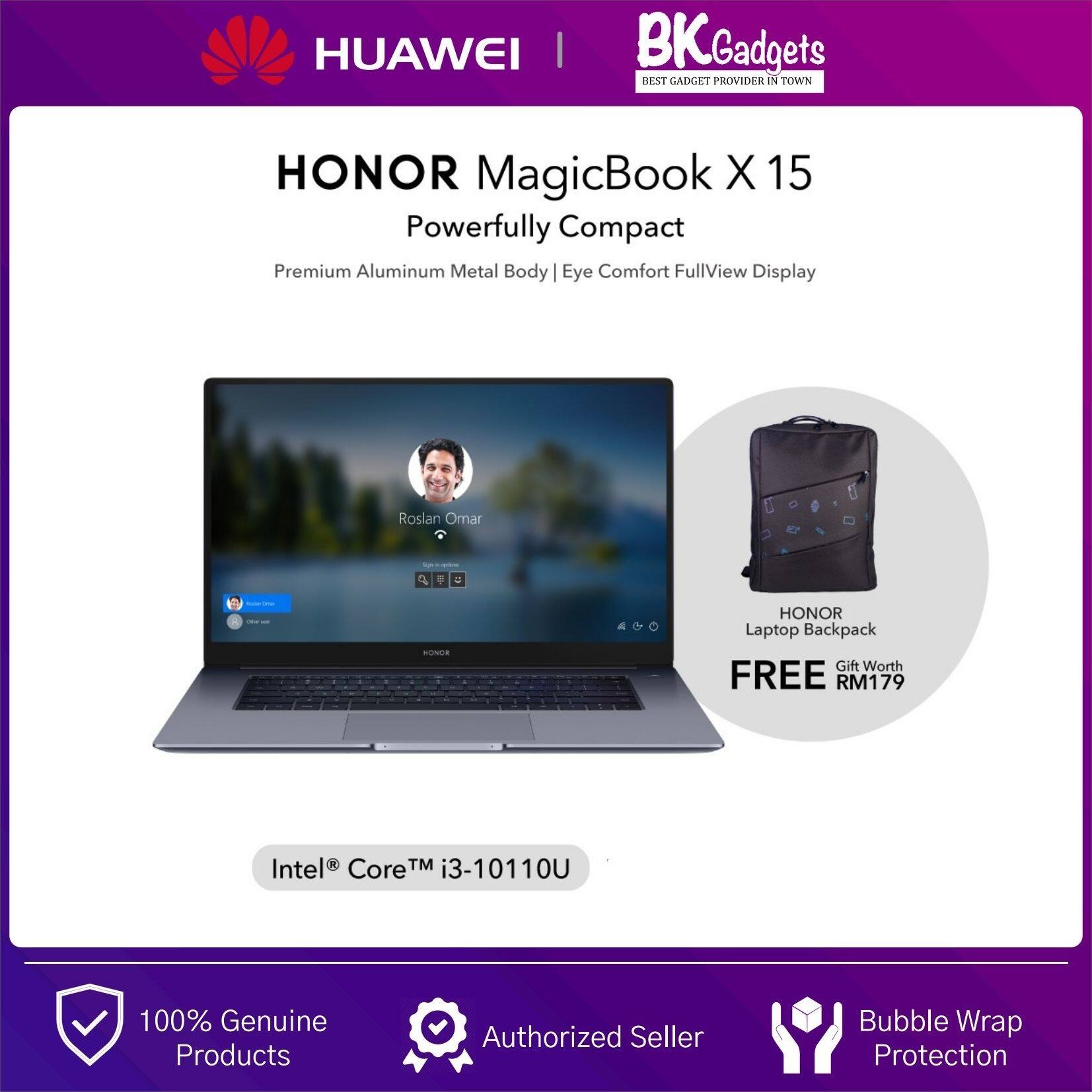HONOR MagicBook X15 i3 2021 [ 8GB + 256GB + Intel UHD ] Space Grey Laptop | FullView Display | Fingerprint Power Button | 65W Fast Charging | Aluminum Metal Body