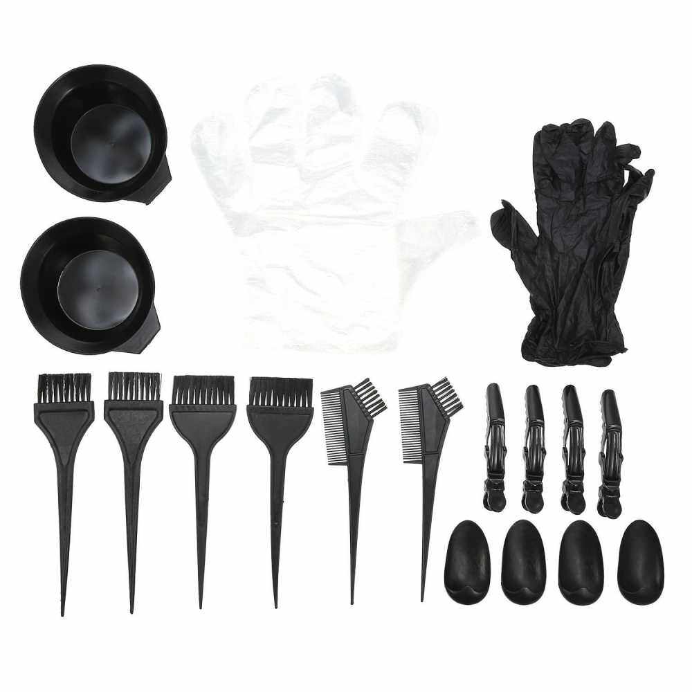 Hair Dye Coloring Kit 2 Hair Tinting Bowl 6 Dye Brush 4 Ear Cover 1 Pair Gloves for DIY Salon Hair C