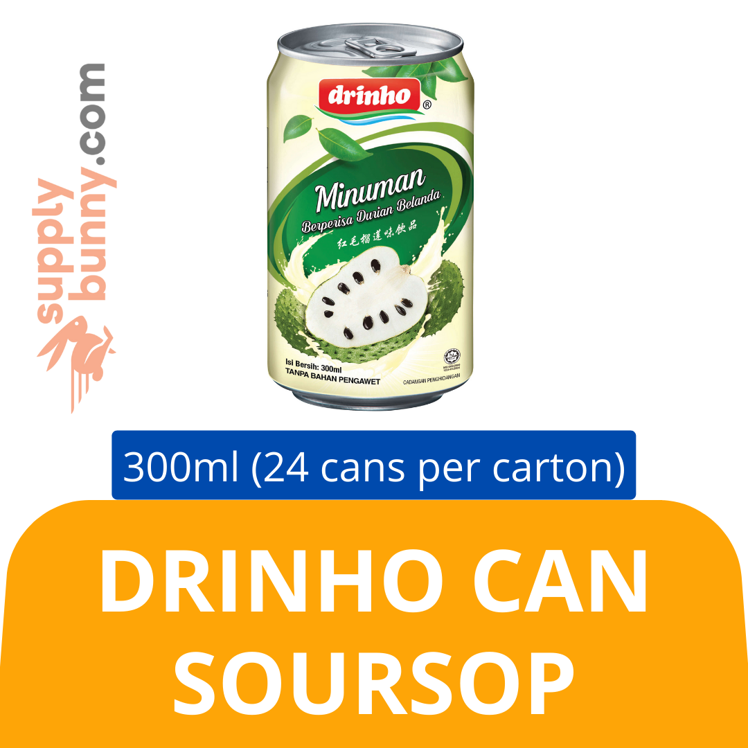 Drinho Can Soursop (300ml X 24 cans) (sold per carton) 顶好罐装红毛榴莲饮料 PJ Grocer Sirsak Tin