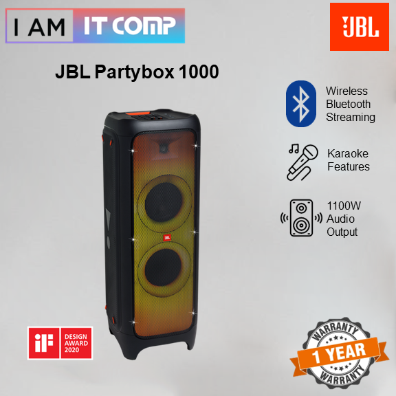 JBL PartyBox 1000 Party Speaker with Full Panel Light Effects