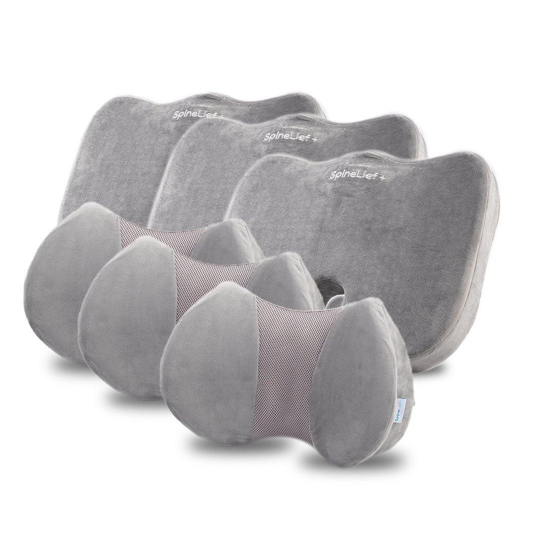 Spinelief - Better Comfort Bundle - Ergonomic Memory Foam Cushions Set
