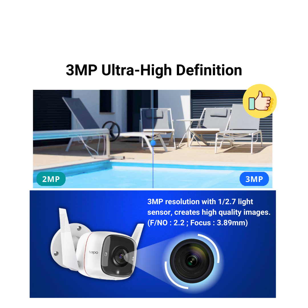 TP-Link TAPO C310 Ultra-High-Definition 3MP definition Wireless WiFi Smart Security IP Camera