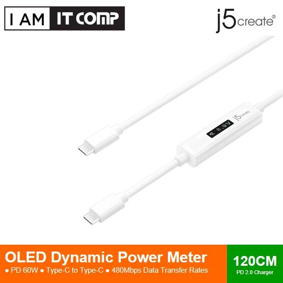 J5Create JUCP14 USB-C 2.0 to USB-C Cable With OLED Dynamic Power Meter ( JUCP 14 )