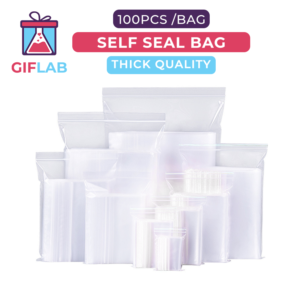 100pcs Plastic Zipper Bag Zip Lock Bag Transparent Plastic Bag Packaging Bag Packing