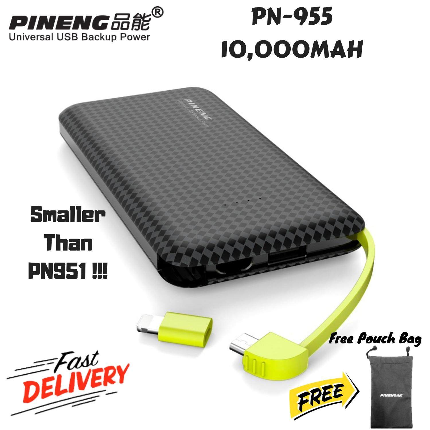 NEW MODEL 2019 Original Pineng PN-955 PN955 PN 955 10000 mAh Power Bank FAST CHARGE high speed small size easy