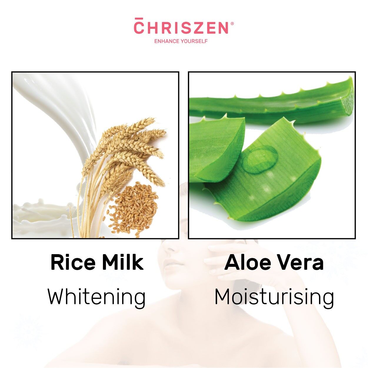[ Local Ready Stocks ] Chriszen 98% Aloe Vera & Rice Milk - Facial Toner Tight Skin Pores Regeneration Cells Balance Repair Rejuvenate Refine Pelembab Muka (150ml)
