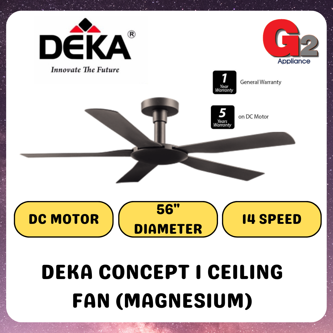 DEKA (AUTHORISED DEALER) CONCEPT 1 5 BLADE 56" 14 SPEEDS CEILING FAN