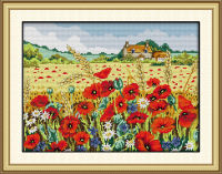 Floral 11CT 14CT Stamped Printed Cross Stitch Silang Pangkah Handmade DIY Kit Set Needlework
