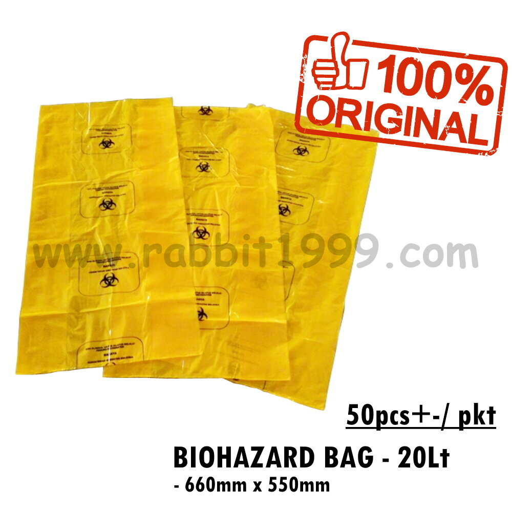 BIOHAZARD BAG ( 50pcs+/ pkt ) 20L / 30L / 40L / 100L Yellow