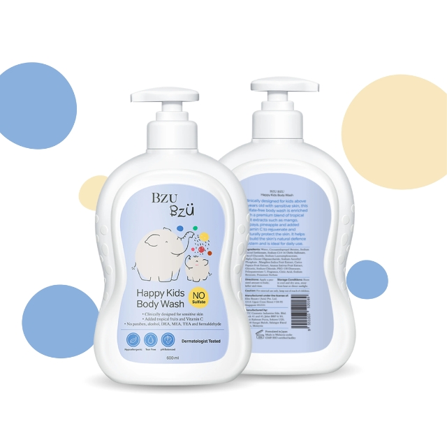 BZU BZU KIDS SERIES -BODY WASH / SHAMPOO / TREATMENT 600ML