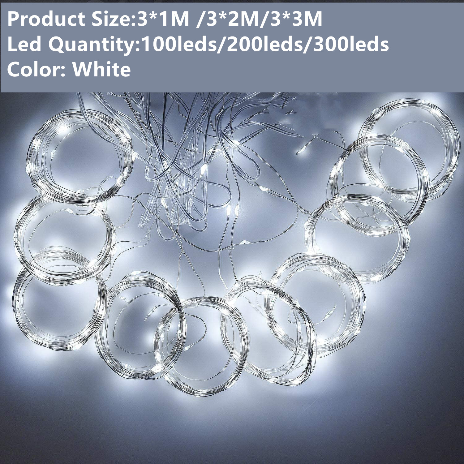 3M LED Christmas Fairy String Lights Remote Control USB New Year Garland Curtain Lamp Holiday Decoration For Home Bedroom Window