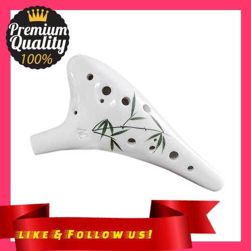 People\'s Choice 12 Holes Round Head Ceramic Ocarina Alto C Hand Painted Musical Instrument with Lanyard Music Score Protective Bag For Music Lover and Learner (2)