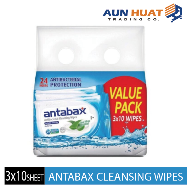 Antabax Antibacterial Cleansing Wipes 10 sheets (3x10 wipes)