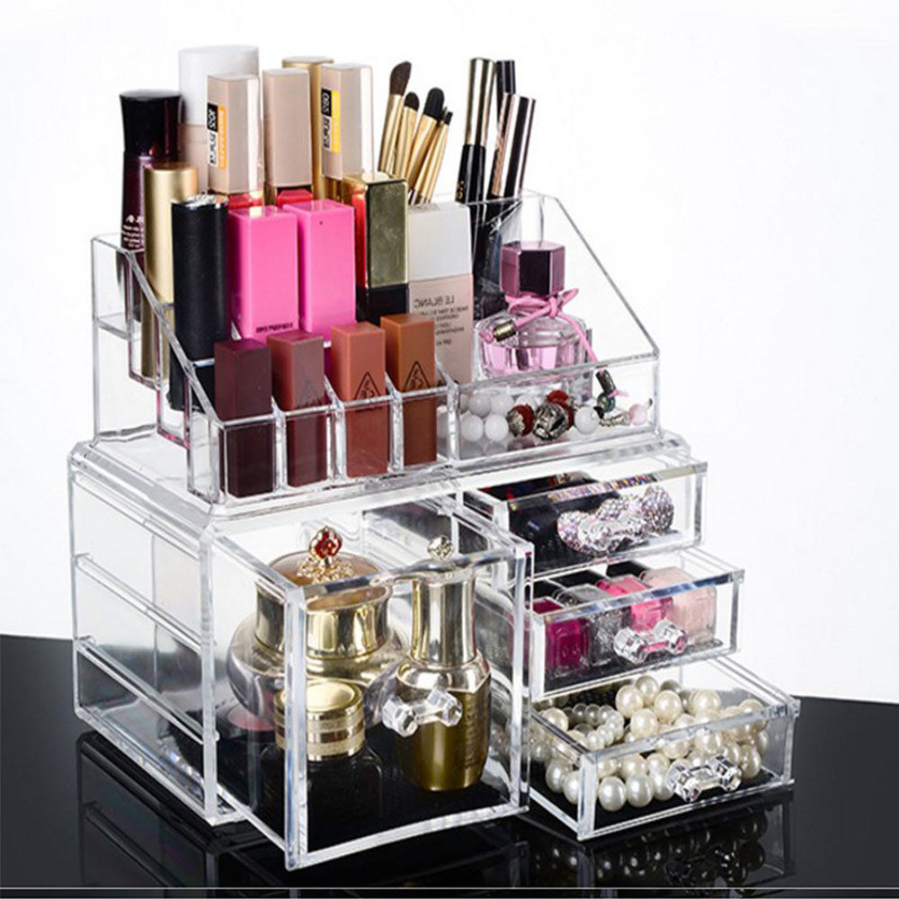 Acrylic Clear Case Makeup Storage Box Cosmetic Organizer With