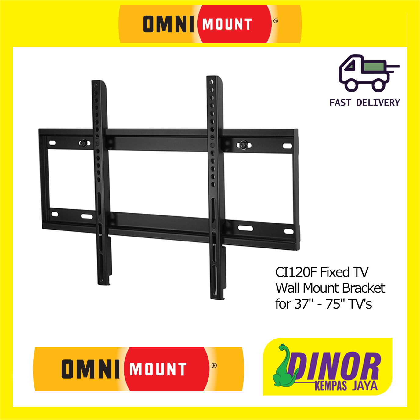 Omnimount CI120F Fixed TV Wall Mount Bracket For 37" - 75" TV'S CI-120F