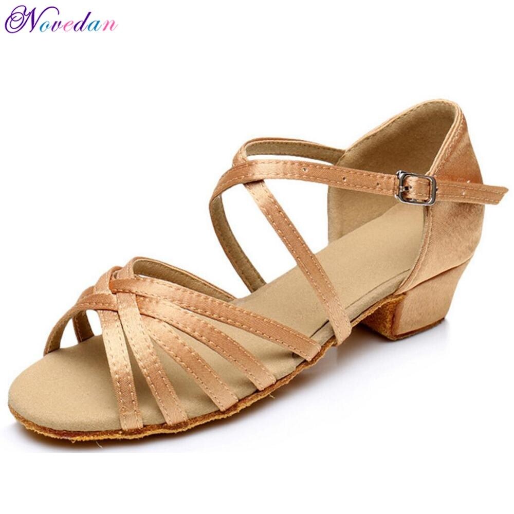 [Love ballet] Children Latin Dance Shoes Girls Woman Ballroom Tango Dancing Shoes Wholesale Dance Shoes For Girls Low Heel Kids Salsa Sandals