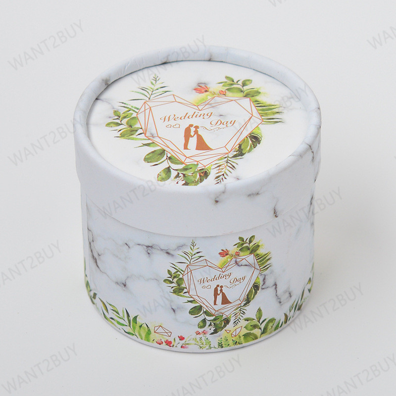 Round Drum Shaped Tin Metal Wedding Birthday Goodies Doorgift Gift Paper Candy Storage Box Hadiah Kotak Gula-Gula Kahwin