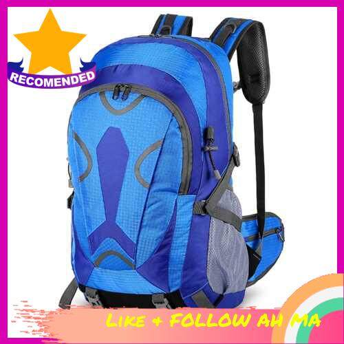 BEST SELLER 36-55L Large Capacity Storage Backpack Waterproof Shoulders Bag with Rain Cover for Outdoor Camping Hiking Climbing (Blue)