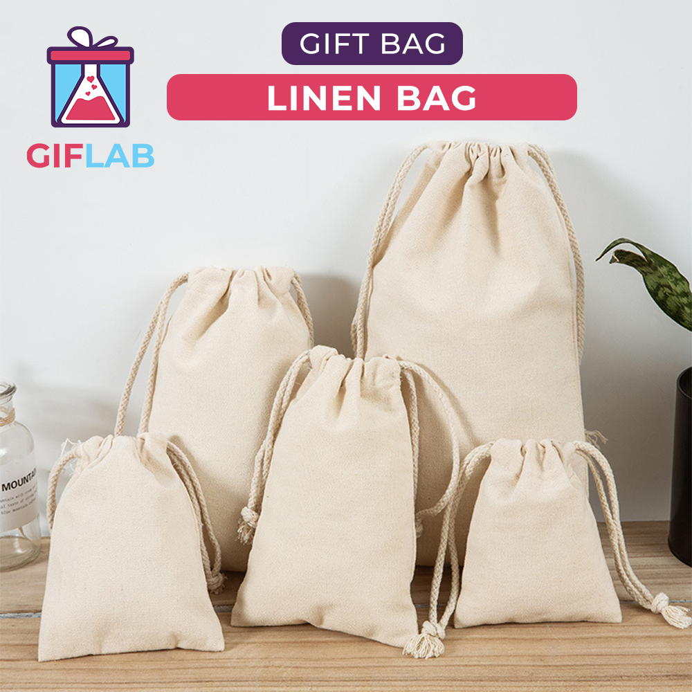 Storage Bag Drawstring Bag Packaging Bag Linen Pouch Travel Clothes Organiser Travel Bag