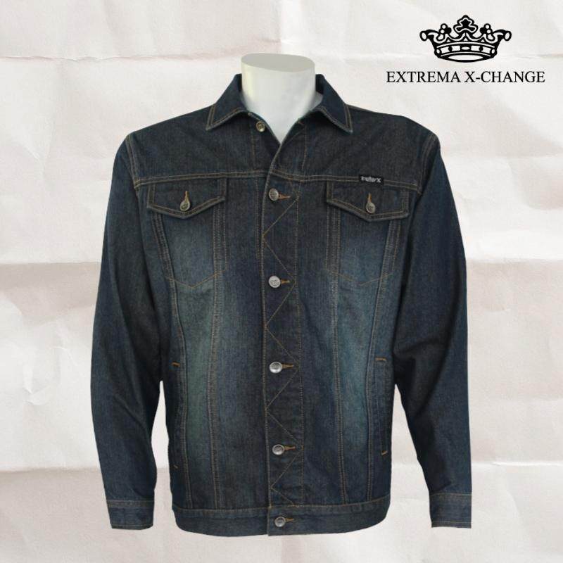 EXTREMA BIG & TALL Denim Jacket w/ Contrast Colour Thread EXJ7001 (Blue)