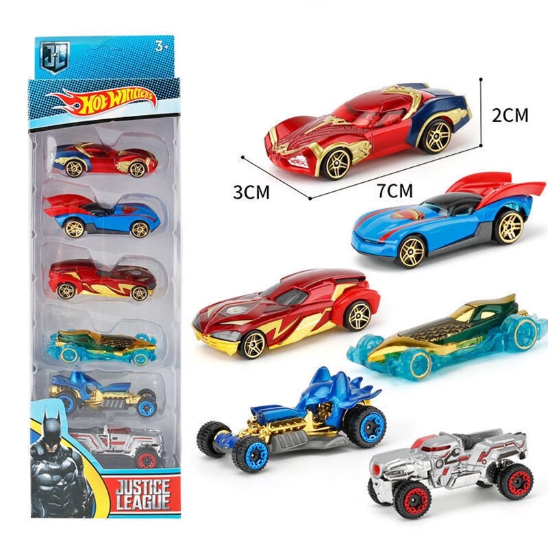 6 cái xe đồ chơi HotWheels Batman Batmobile/tuần tra/Avengers/liên Minh Công Lý/ô tô mô hình xe đồ chơi Diecast