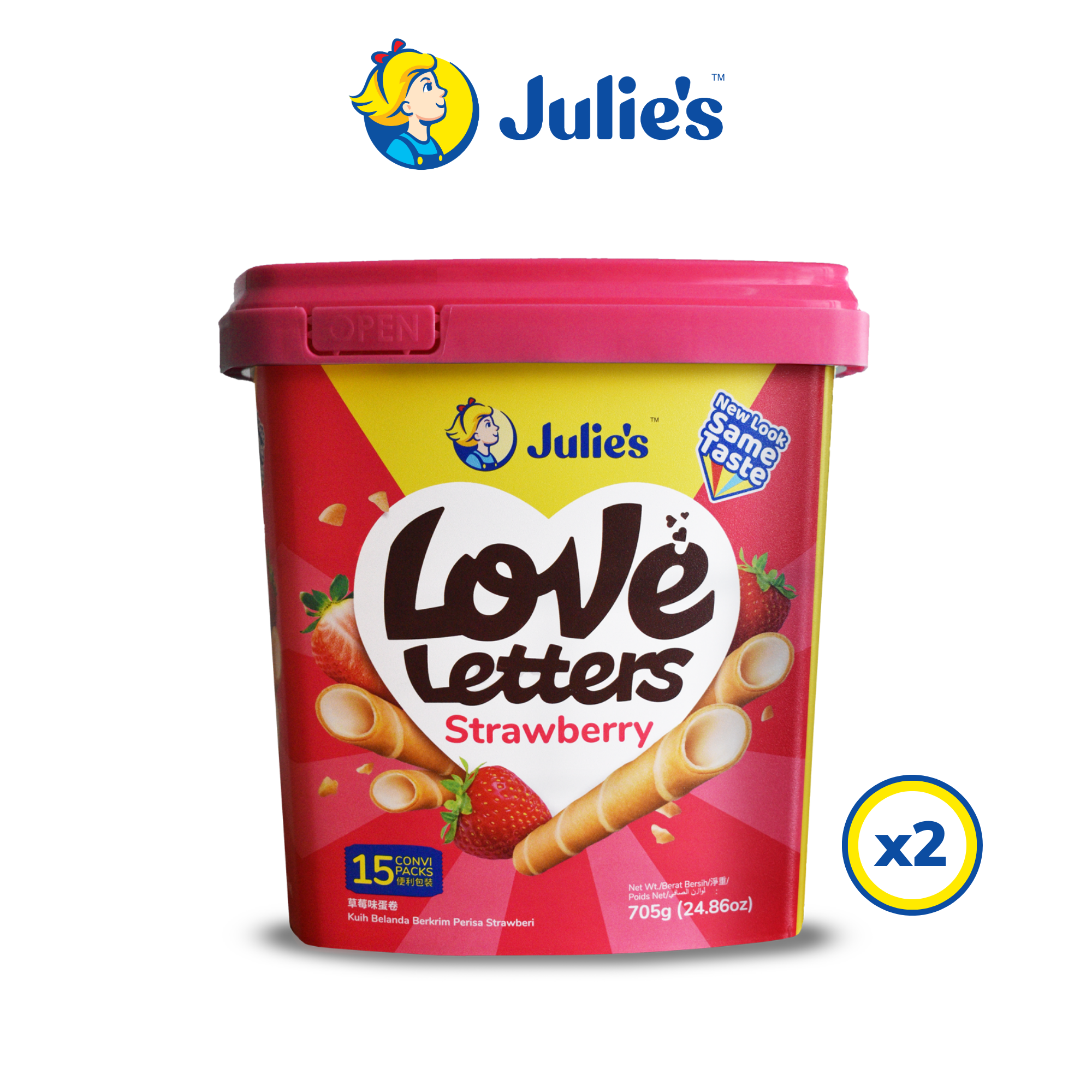 Julie\'s Love Letters Strawberry 705g x 2 tubs