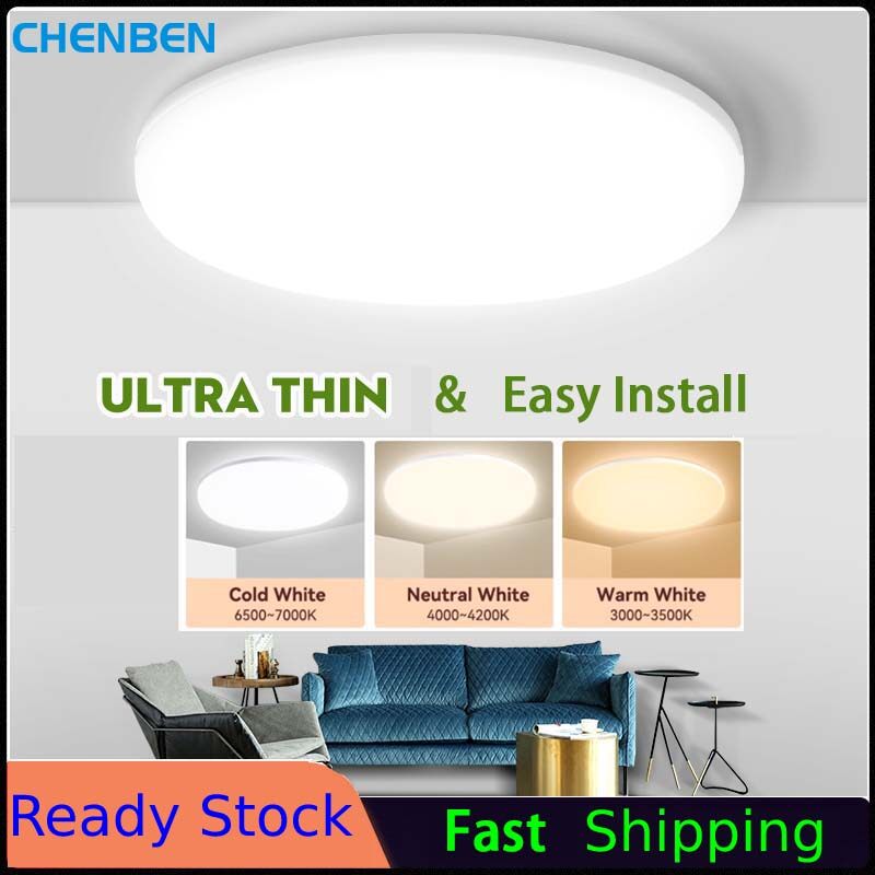 Chenben Hiện Đại LED Đèn trần 220V240V Siêu Mỏng đèn dạng tấm 15W 20W 30W 50W Đèn trần Led Cho Phòng Khách Nhà Bếp Phòng Ngủ Lạnh/Trung Tính/ánh sáng ấm áp