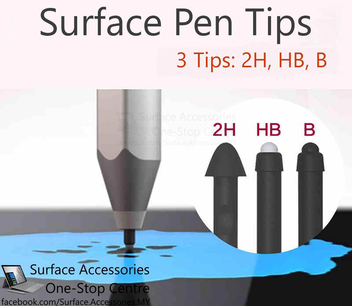 Malaysia Microsoft Surface Pen Tips Kit 2h Hb B Replace Refill Tip Kit Microsoft Surface Pro Stylus Touch Surface Pen