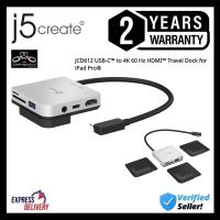 j5create JCD612 6-in-1 Hab USB-C / USB-C Hub Travel Dock for iPad Pro 12.9/11 with 4K@60Hz HDMI USB C PD Charging 100W