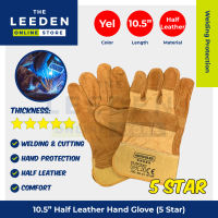 Hercules Half Leather Hand Gloves Yellow (5 Star) 10.5″ by Leeden Online Store
