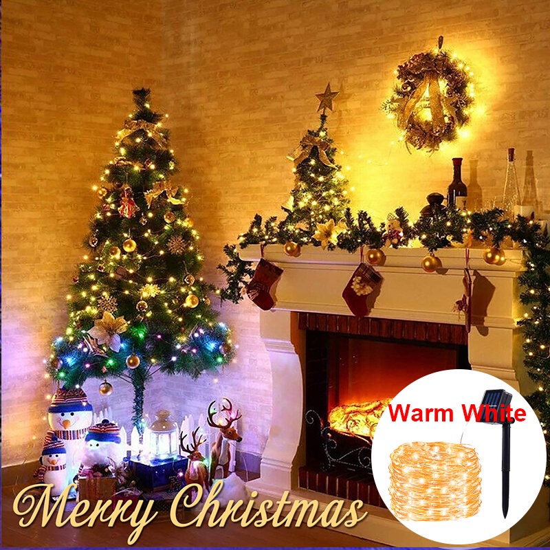 32M/22M/12M/7M LED Lampu Raya LED Solar Light Twinkle Starry String Copper Wire Light LED Light Strip Fairy DIY Outdoor Waterproof