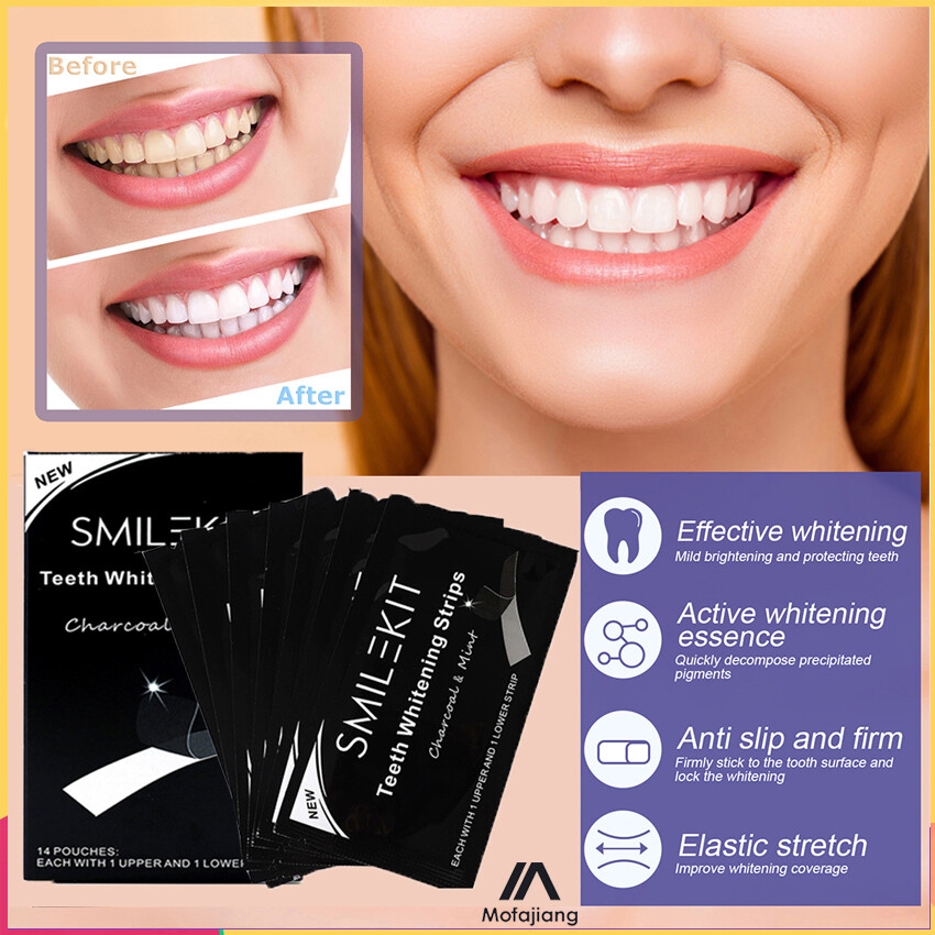 14PCS than tre Trắng Gel răng làm trắng Dải vệ sinh răng miệng răng dụng cụ làm sạch loại bỏ cao răng mảng bám răng vàng răng hôi miệng