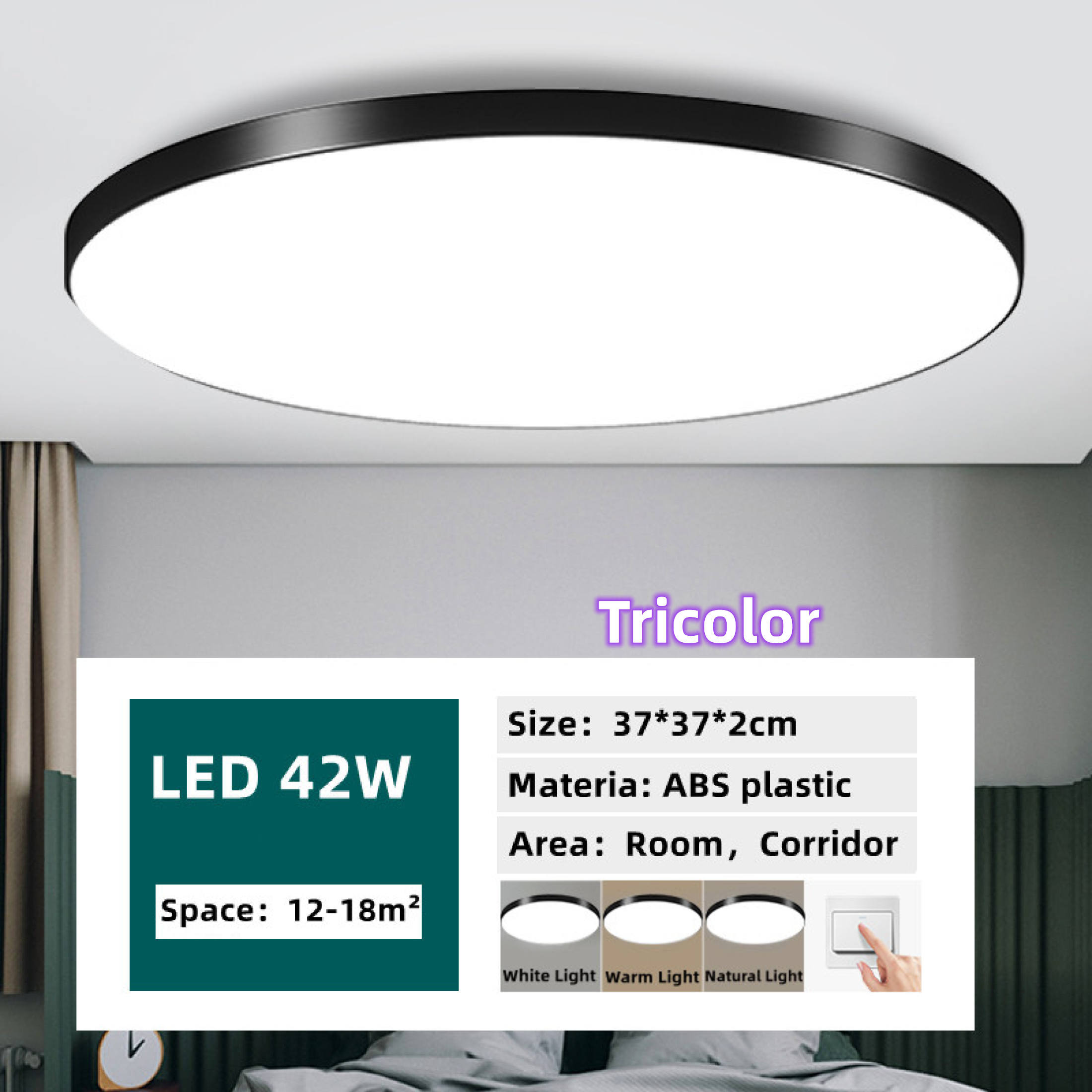 Lampu Siling LED Ultra Nipis 2cm Lampu LED Lampu Tidur Bilik Lampu Luar Balkoni Bilik Mandi Lampu Dapur Dan Bilik Mandi Lampu Lorong Lampu Bilik