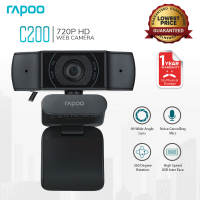 Rapoo C200 HD  Kamera Web HD 720P Dengan Antara Muka USB Mikrofon Pembatalkan Bunyi - Noise Canceling Microphone USB Interface