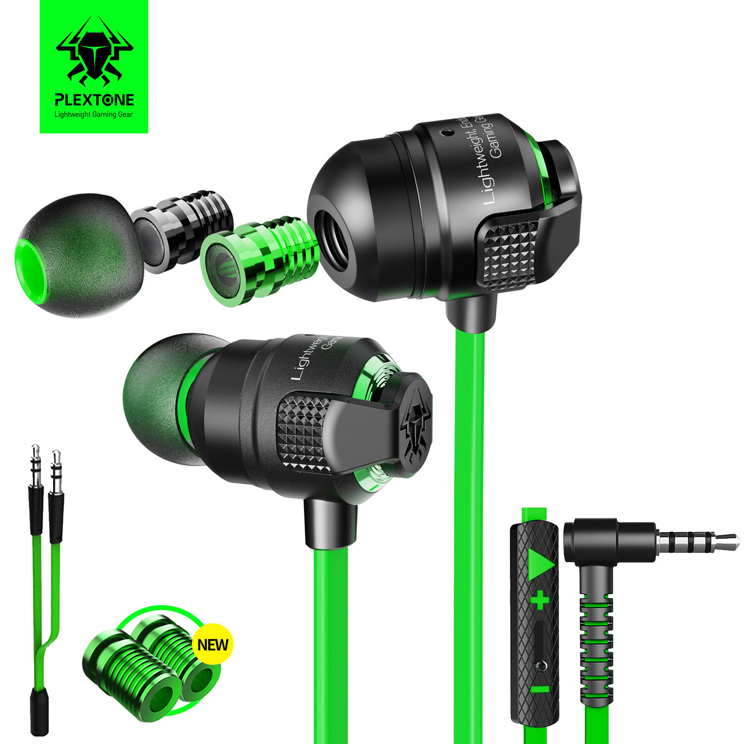 [IX] Plextone Gaming Earphone Series G23 Bullet Style for Mobile And Pc Mobile Gaming Heavy Bass