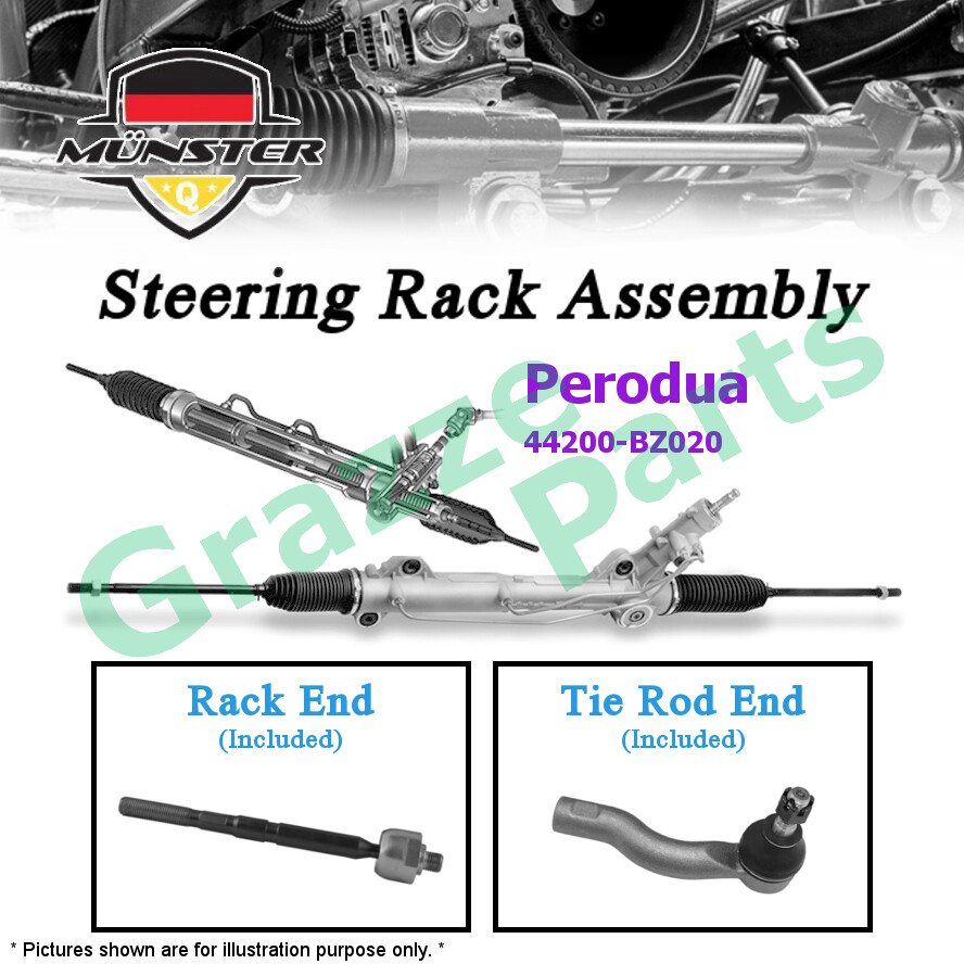 100% NEW - Münster Steering Rack Assy Assembly 44200-BZ020 for Perodua Viva 1.0 Manual MT Auto AT EJ