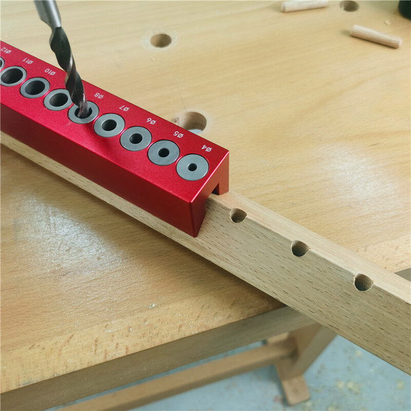Doweling Jig khuôn dẫn lỗ khoan hốc 4mm-12mm tự định tâm đăng nhập tenon dọc khoan hướng dẫn lỗ định vị đục lỗ chế biến gỗ