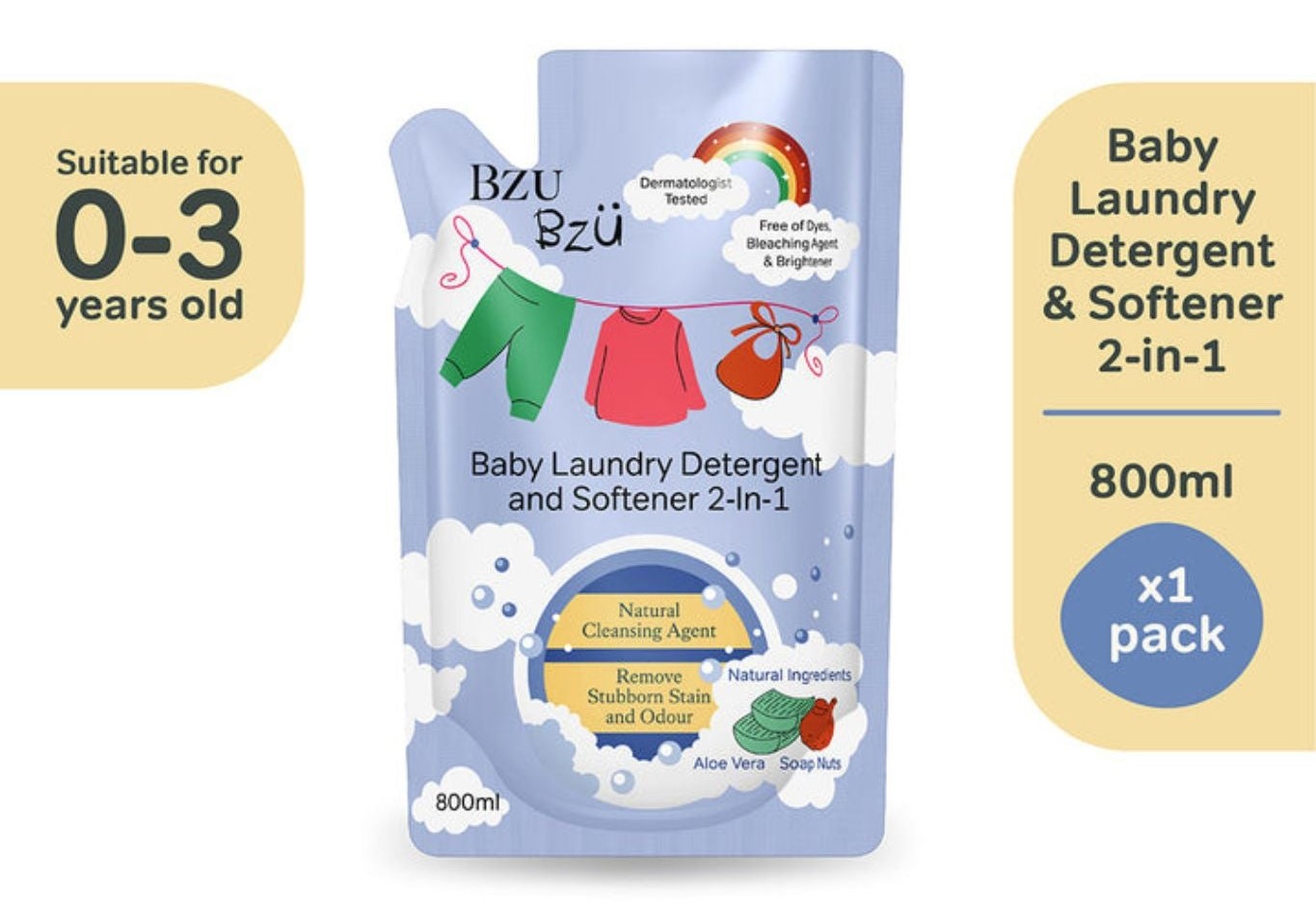 BZU BZU Baby Laundry & Softener 2-in-1 Refill - 800ml
