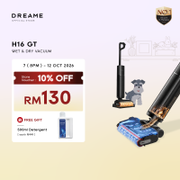Dreame H16 GT Wet and Dry Vacuum 23000Pa Suction 130000 RPM High-Speed Motor 4.1kg Featherlight Design 9.9cm Ultra-Slim Lie-Flat TangleCut 2.0 100% Tangle-Free 60C Hot Wash 95C High-Heat Drying Triple-Edge Coverage 35min Runtime