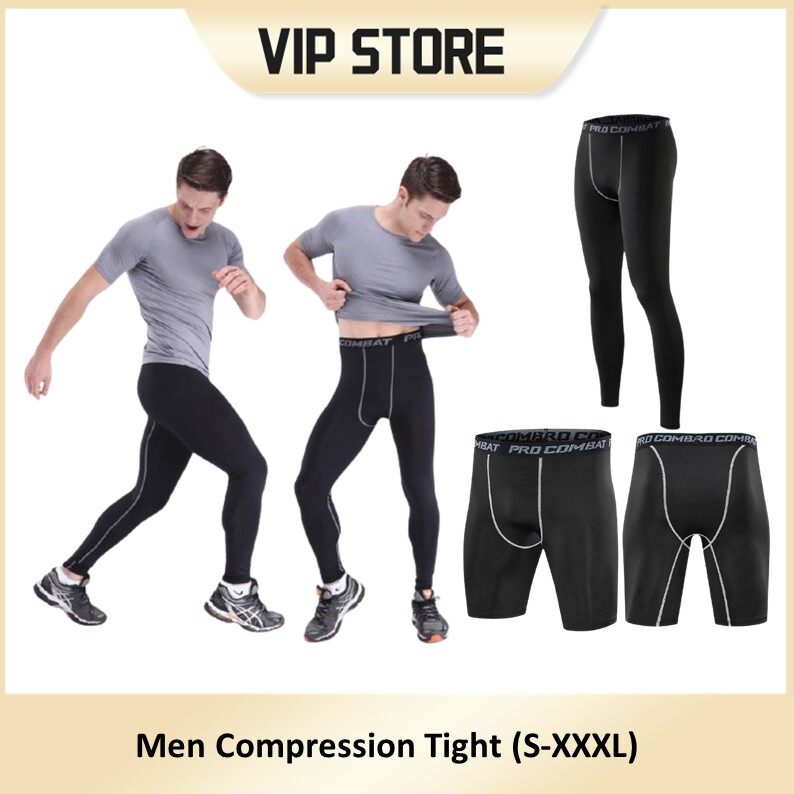 VIP [S-XXXL] Men Compression Tight Fitness Long Pants Sport Quick Dry Gym Yoga Slim Fit Elastic Bodybuilding Legging 紧身裤 男性紧身裤 紧身运动裤