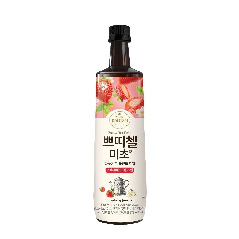 Korea CJ Petitzel Vinegar Drink Strawberry Jasmine 900ml (Exp : Nov 2022 ?)