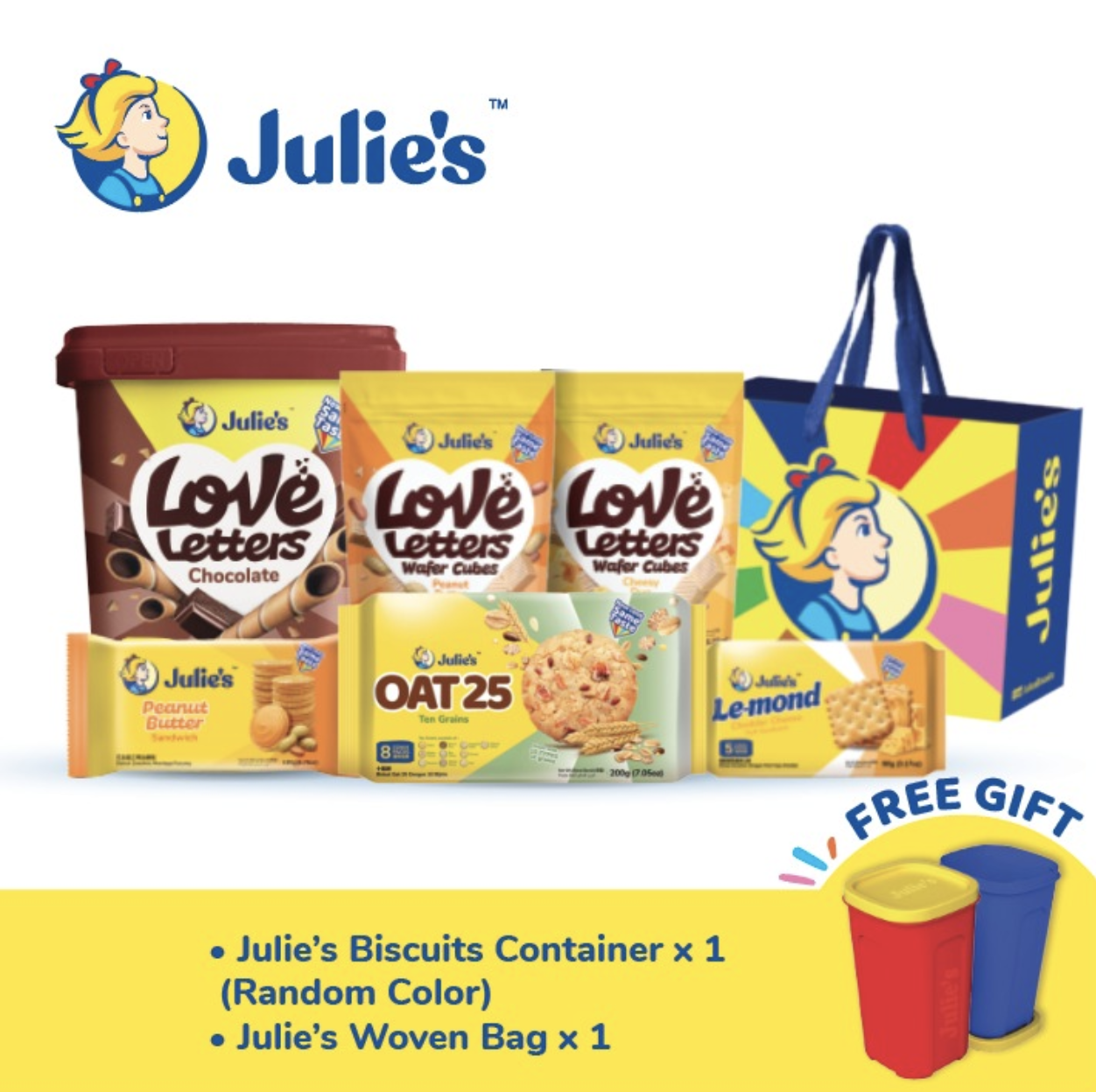 Julie\'s Season Greetings Combo + Free Biscuits Container & Woven Bag ( While Stock Last )