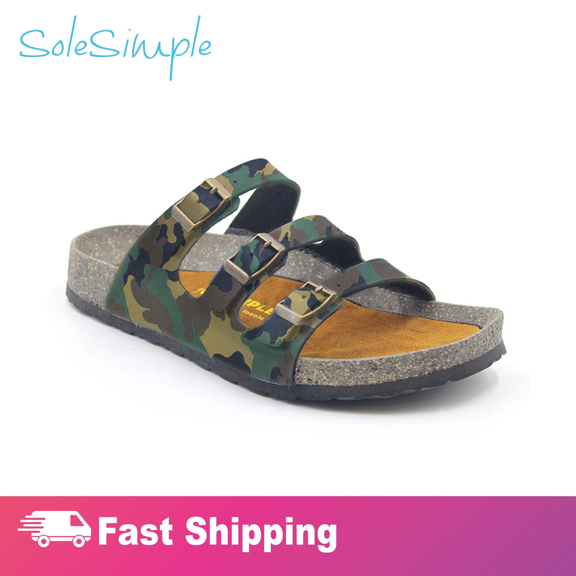 SoleSimple Ely - Leather Camouflage / Sandal