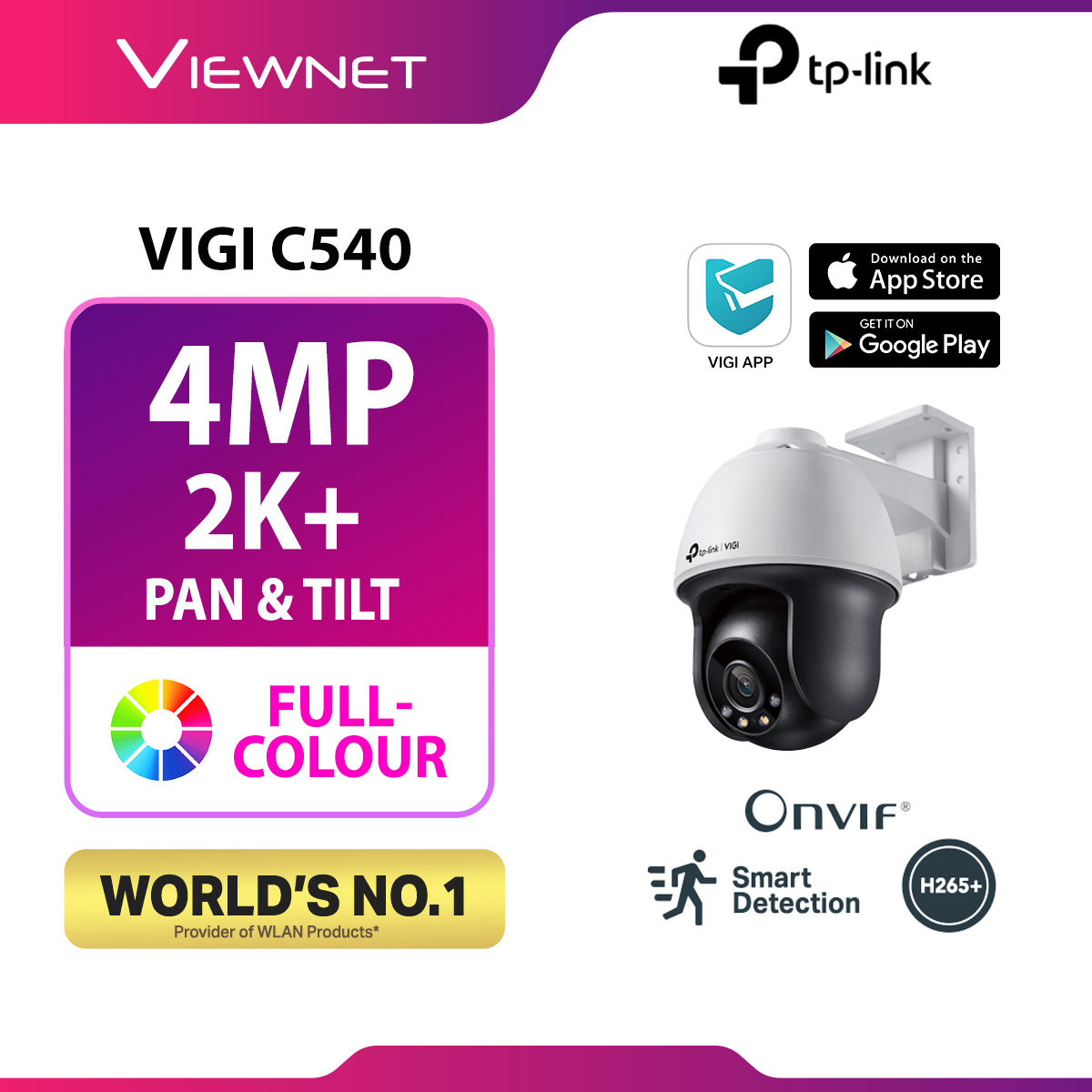 TP-Link VIGI C540 & C440 & C340 (WIRED) 4MP Full Color Ultra-High Definition Smart CCTV / Camera