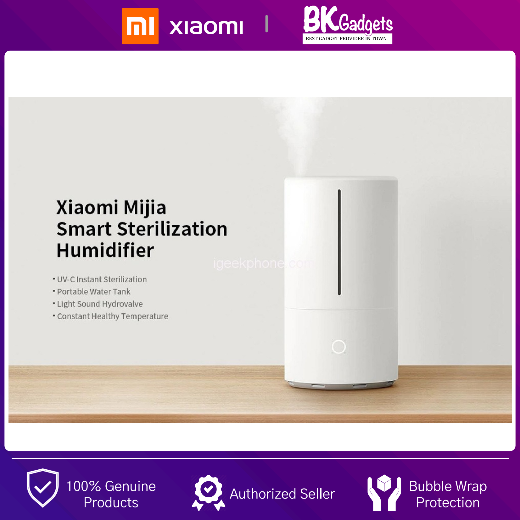 XIAOMI Mi Smart Air Humidifier Antibacterial - 4.5L Water Tank 38dB ...