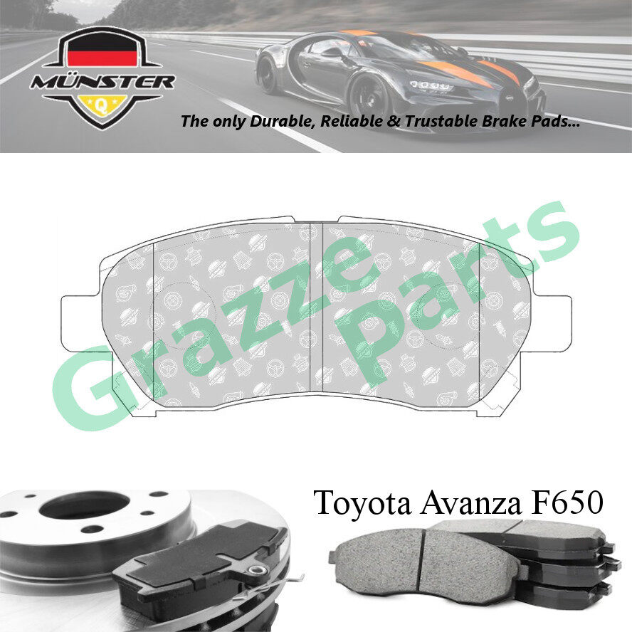 Münster Disc Brake Pad Front for Toyota Avanza (2nd Gen) F650 1.3 Dual VVTi F652 1.5 Dual VVTi 15' 1