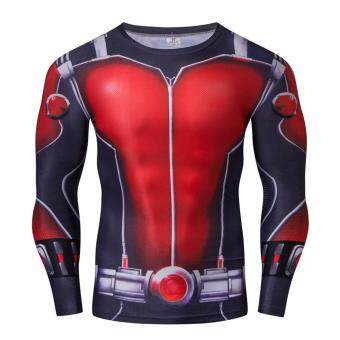 Antman Printing Mens Long Sleeve Compression Shirts Tees Multi-use Fitness Crossfit Casual Tops