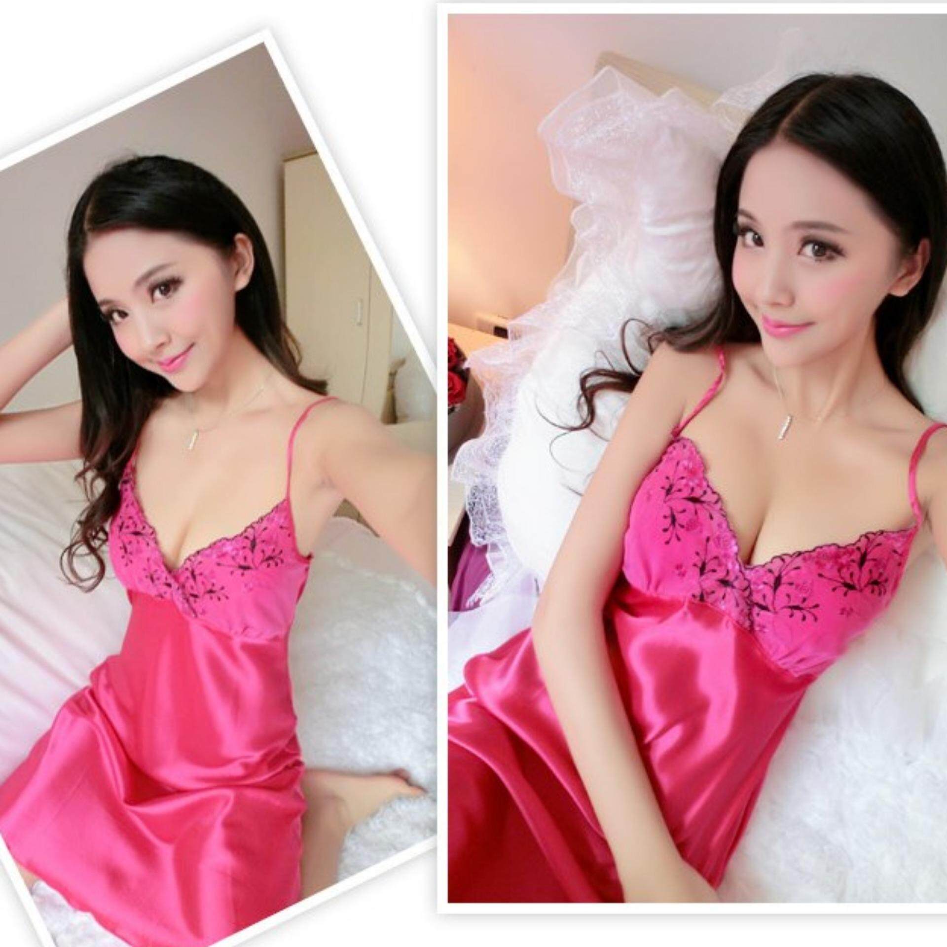 Bolster Store Women Ladies Sexy Lingerie Silk Sleepwear