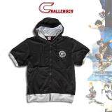 CHALLENGER BIG SIZE Short Sleeves Hoodie Jacket CH7005 (Black)